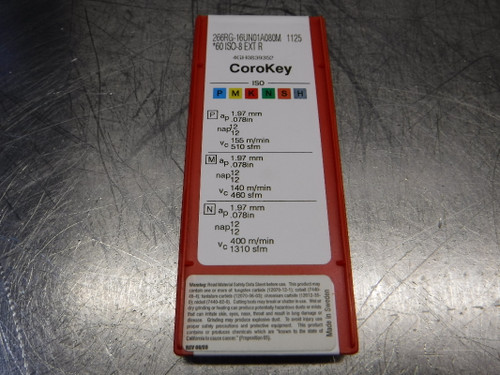 Sandvik Carbide Inserts QTY10 266RG-16UN01A080M 1125 (LOC1820B) Sandvik Carbide Inserts QTY10 266RG-16UN01A080M 1125 (LOC1820B)