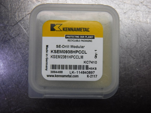 Kennametal Carbide Drill Tip KSEM0938HPCCL / KSEM2381HPCCLM KC7410 (LOC1279B)