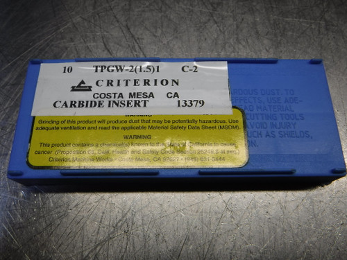 Criterion Carbide Inserts QTY10 TPGW-2(1.5)1 C-2 (LOC2971A)