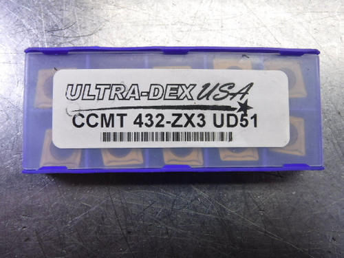 Ultra-Dex Carbide Inserts QTY10 CCMT 432-ZX3 UD51 (LOC1320A)
