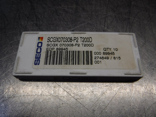 SECO Carbide Inserts QTY10 SCGX070308-P2 T200D (LOC1956A)