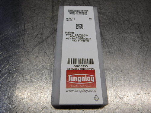 Tungaloy Carbide Inserts QTY10 WNMG080408-TM T9105 (LOC1962B)
