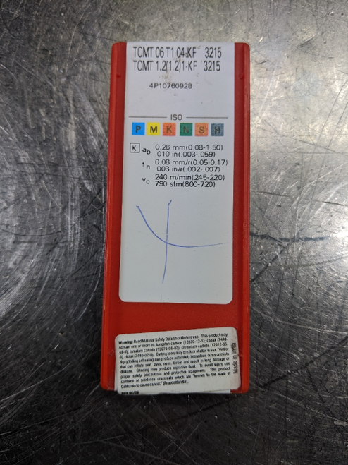 Sandvik Carbide Inserts QTY10 TCMT06T1 04-KF / TCMT 1.2(1.2)1-KF 3215 (LOC2798B)