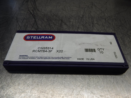 Stellram Carbide Inserts QTY10 CNS5314 / RCMT64-3F X22 (LOC1008D)