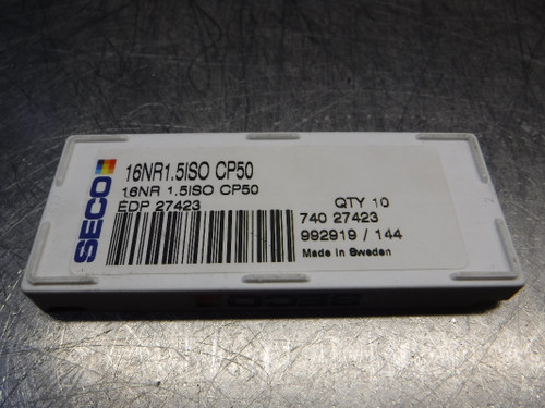 SECO Carbide Inserts QTY10 16NR1.5ISO CP50 (LOC1962B)