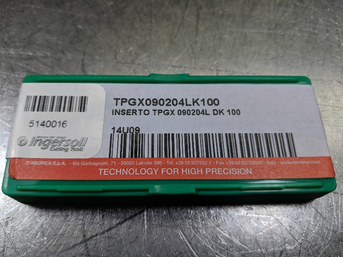 Ingersoll Carbide Inserts QTY10 TPGX 090204L DK 100 / TPGX090204LK100 (LOC2892B)