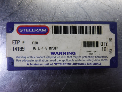 Stellram Carbide Inserts QTY10 TGTL-4-8 MP91M (LOC1896)