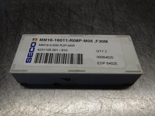 SECO MiniMaster Carbide Inserts QTY2 MM16-16011-R08P-M05 ,F30M (LOC363A)