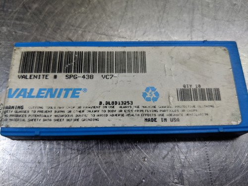 Valenite Carbide Inserts QTY10 SPG 438 VC7 (LOC2985B)