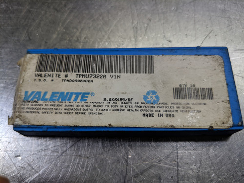 Valenite Carbide Inserts QTY10 TPMU 7322A / TPMR 0902082A V1N (LOC2985B)