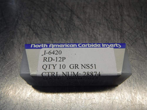 North American Carbide Inserts QTY10 RD12P NS51 (LOC1197B)