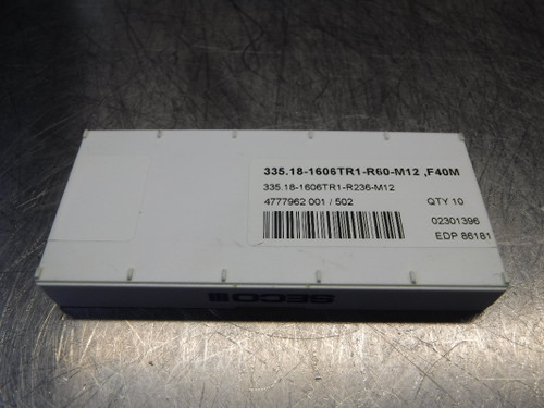 SECO Carbide Inserts QTY10 335.18-1606TR1-R236-M12 F40M (LOC1168B)