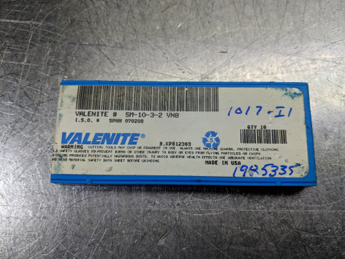Valenite Carbide Inserts QTY10 SM-10-3-2 / SPHN 070208 VN8 (LOC1148D)