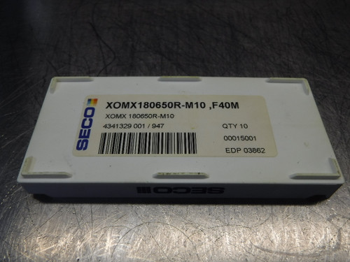 Seco Carbide Inserts QTY10 XOMX180650R-M10 F40M (LOC1168C)