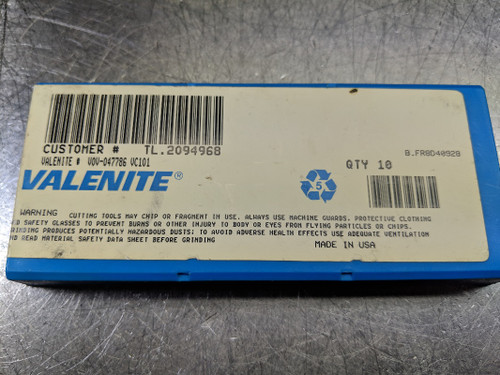 Valenite Carbide Inserts QTY10 V0V-047786 VC101 (LOC1148D)