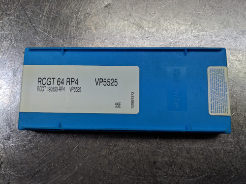 Valenite Carbide Inserts QTY10 RCGT 64 RP4 / RCGT 190600-RP4 VP5525 (LOC1139B)