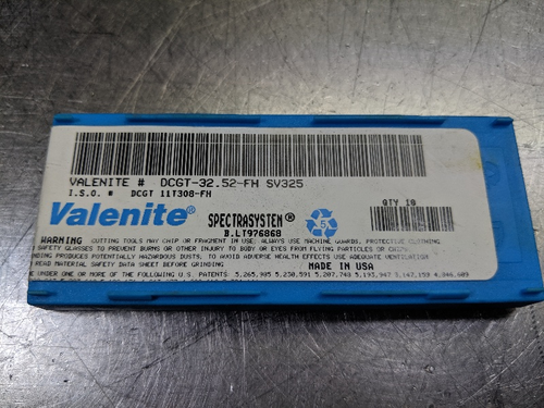 Valenite Carbide Inserts QTY10 DCGT 32.52 FH / DCGT 11T3080 FH SV325 (LOC2984B)