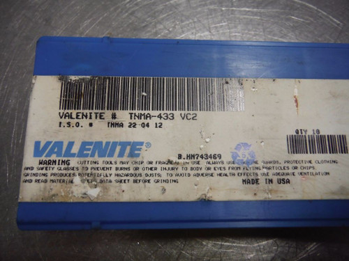 Valenite Carbide Inserts QTY10 TNMA433 / TNMA 22 04 12 VC2 (LOC1291B)