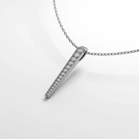 Close-up of Frammenti diamond pendant (0.45ct) with hand-set gems on a white gold chain (42cm adjustable).