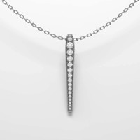 rammenti pendant in 18k white gold with 0.45 carat diamonds, artisanal Italian fine jewelry.