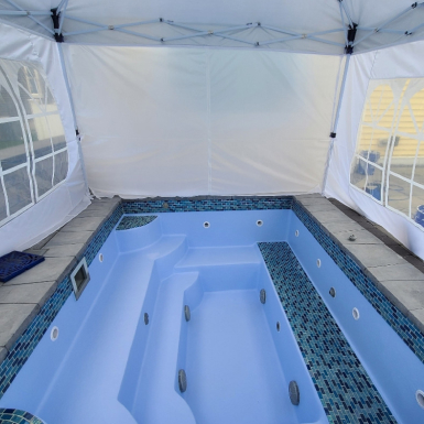 Blue jacuzzi pool