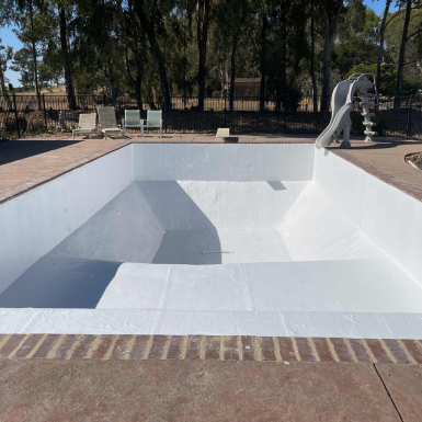 White coat on swimming pool