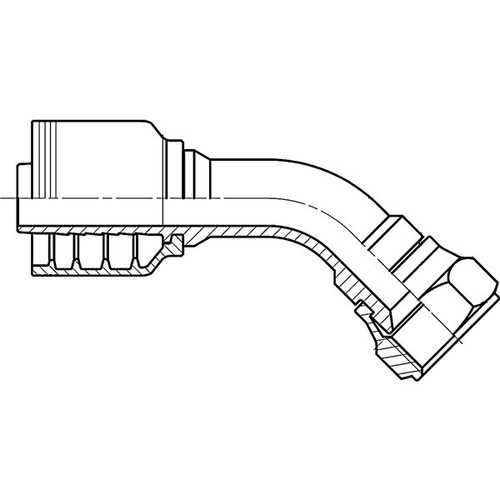 1212 JIC FEMALE SWIVEL 45D BENT TUBE M