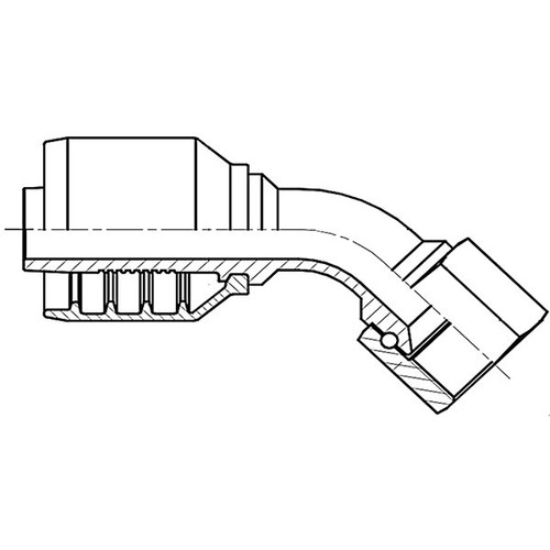 2424 JIC FEMALE SWIVEL 45D BENT TUBE M