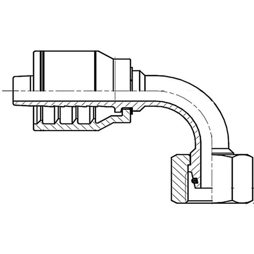 1636 x 2 DKOL FEMALE SWIVEL 90D BENT T
