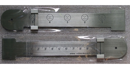 Stainless Steel VAS Pain Scale Rulers 0-10 cm with Slider Indicator
