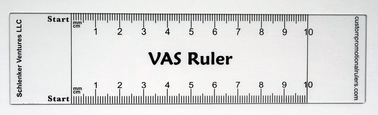 MED-02-100 Clear PVC VAS Rulers with 0-10 cm Scale