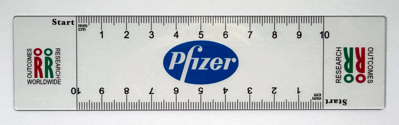 MED-02-010-CUST Customized/Promotional Clear PVC VAS Rulers with Logo