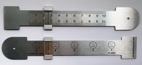 Stainless Steel VAS Pain Scale Rulers 0-10 cm with Slider Indicator