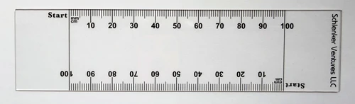 MED-03-100 Clear PVC VAS Rulers with double edge scale 0-100mm