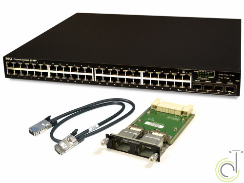 Dell PowerConnect 6248P PoE Switch w/ Stacking Bundle