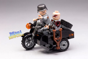 Custom Minifigures German Soldier Motorcycle MOC Brick MiniMOCha