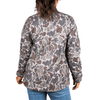 Women's Dark Green Mallard Camo Barnwell Puff Jacket - Model Back