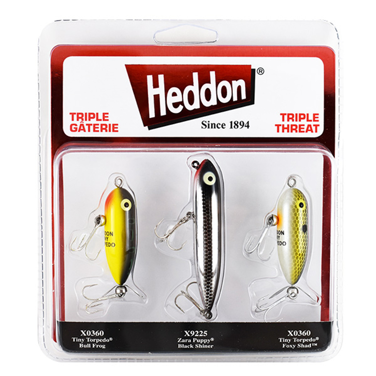 Heddon Triple Threat Tiny Torpedo/Zara Puppy 3-Pack Lures