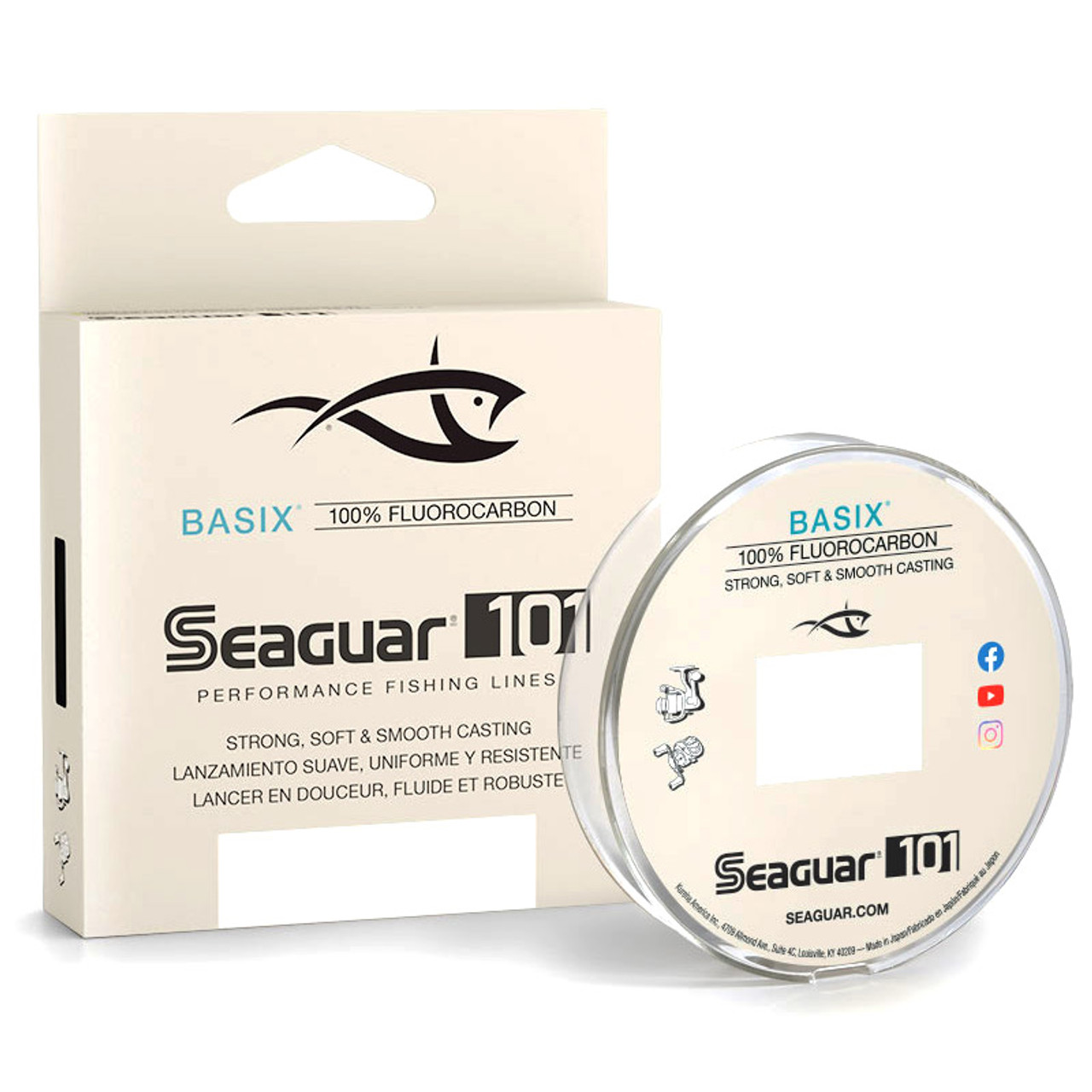 Basix 101 Clear 100% Fluorocarbon 175/200 yd Spool by Seaguar