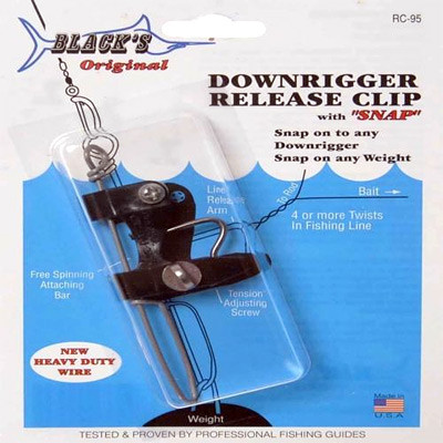 Clip Di Rilascio Downrigger RC-95 Nera Con Gancio
