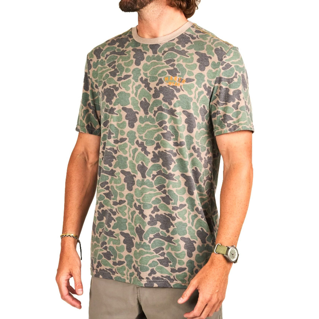 Stackhouse Green Camo Tech Tee by Marsh Wear - Front