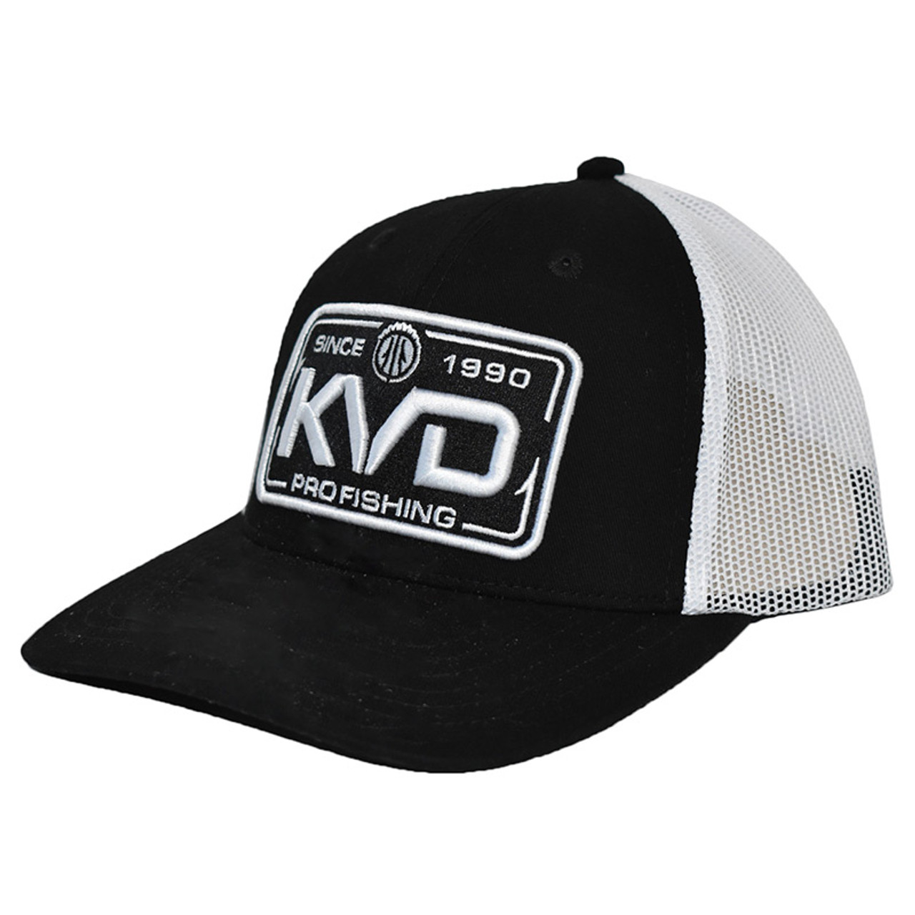 KVD 3D Stitched Logo Black and White Trucker Hat