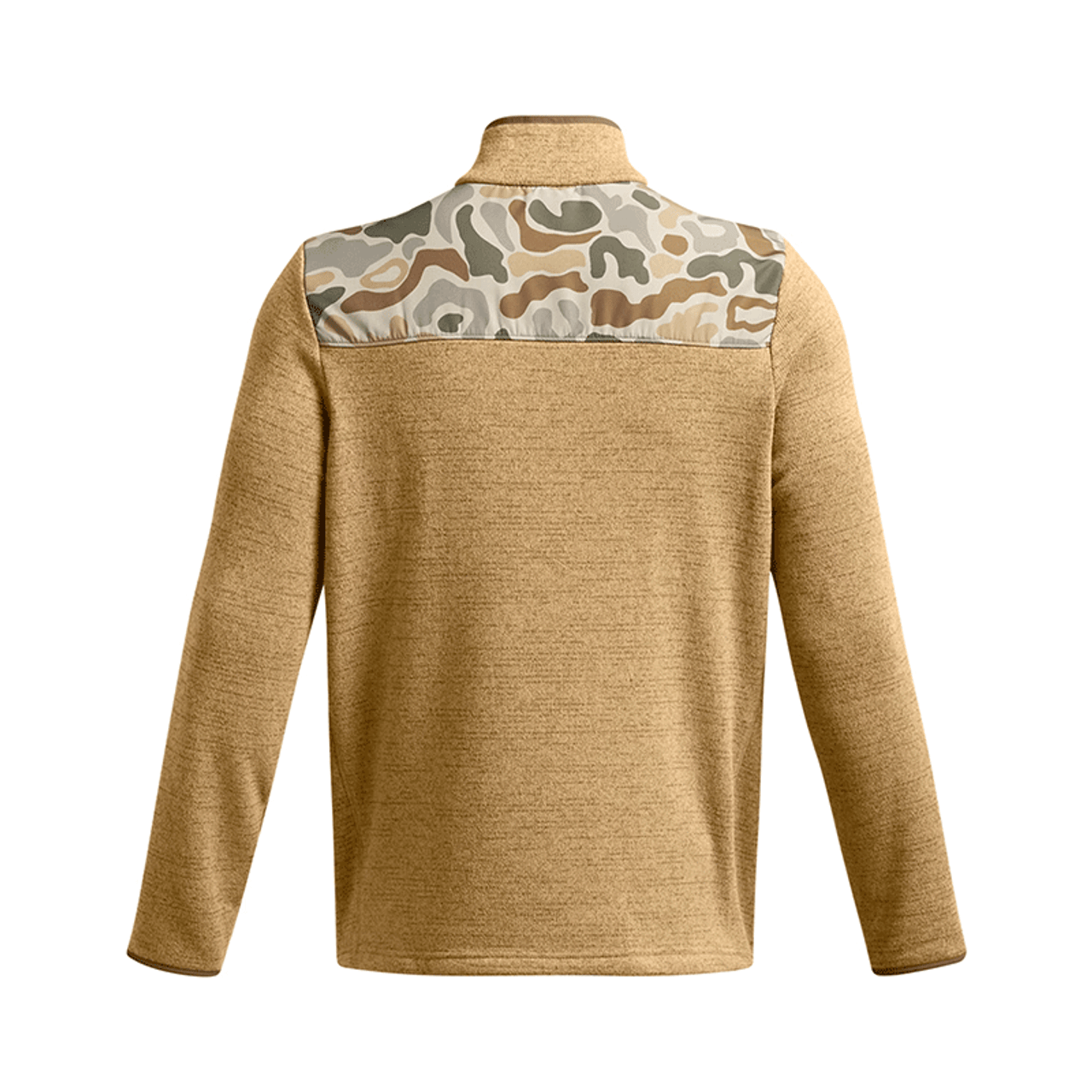 Men's UA Expanse 1/4 Zip Camel/Camo Sweater - Back