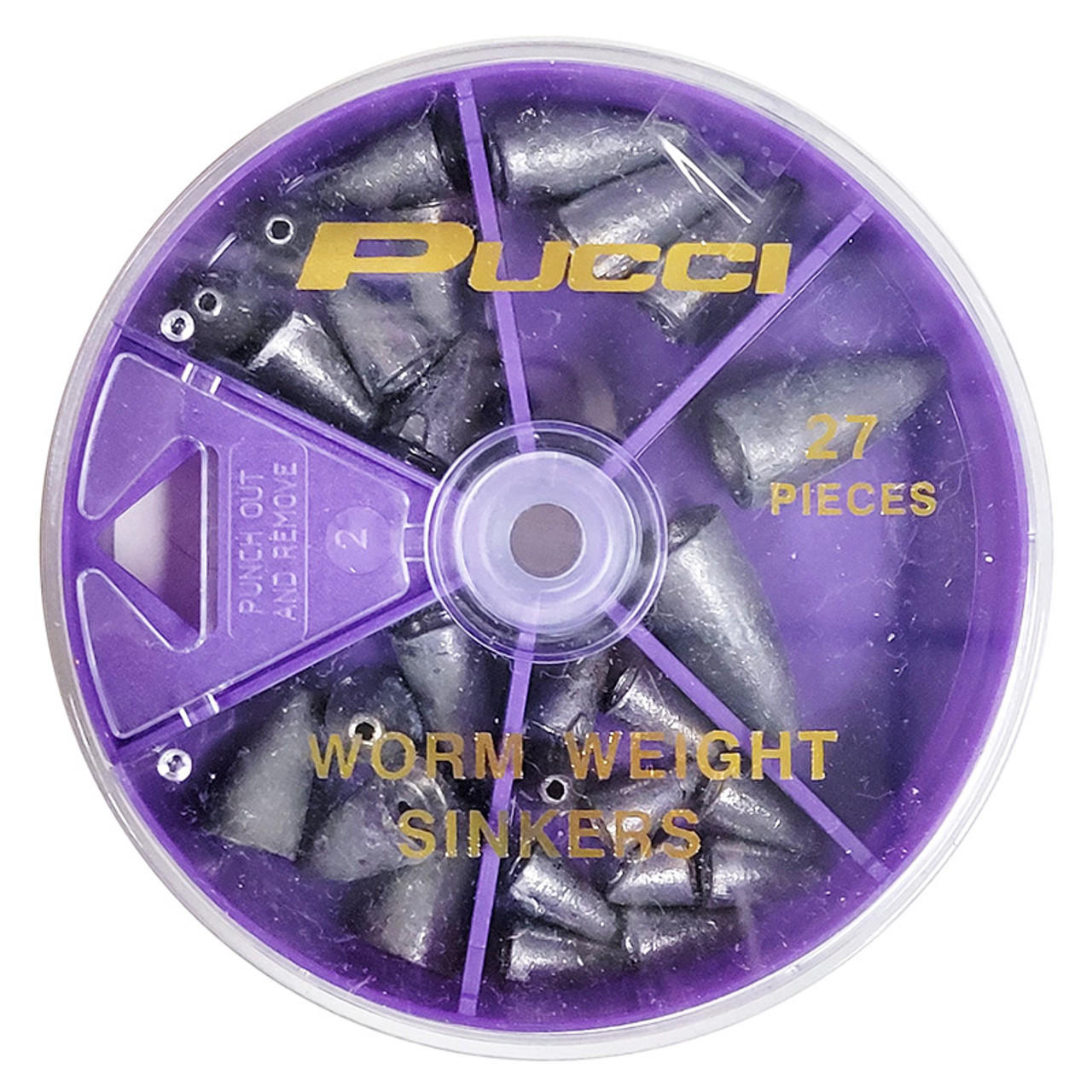 Pucci Worm Weight Sinkers 27-Piece Assortment by P-Line
