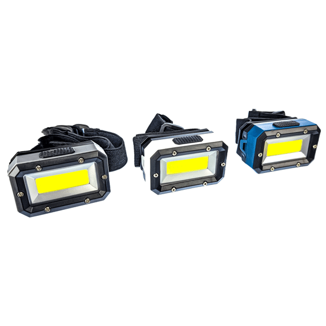 300 Lumens Blue/White/Grey Headlamp Set 3pk