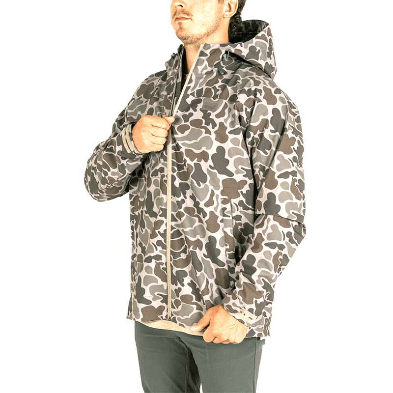Cumberland Dark Green Mallard Camo Rain Jacket - Model Front