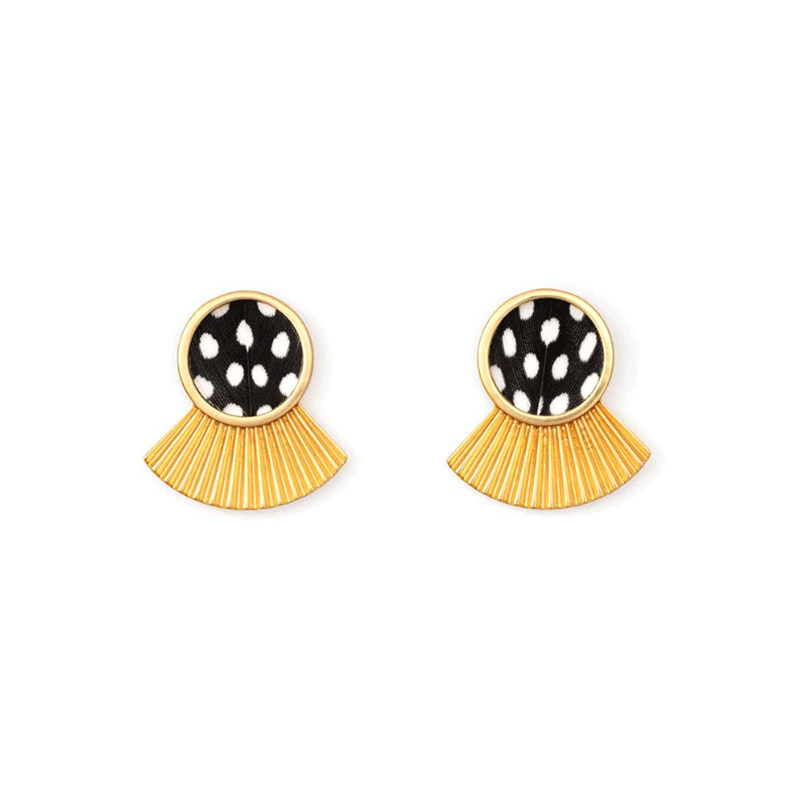 Sweetings Cay Gold Fan Stud Earrings