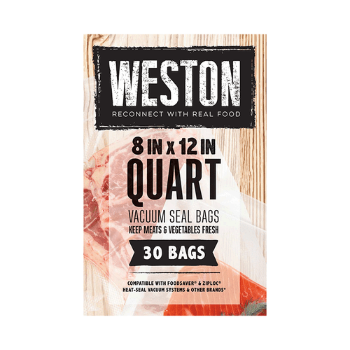 Quart 8" x 12" Pre-Cut Vacuum Sealer Bags 30ct