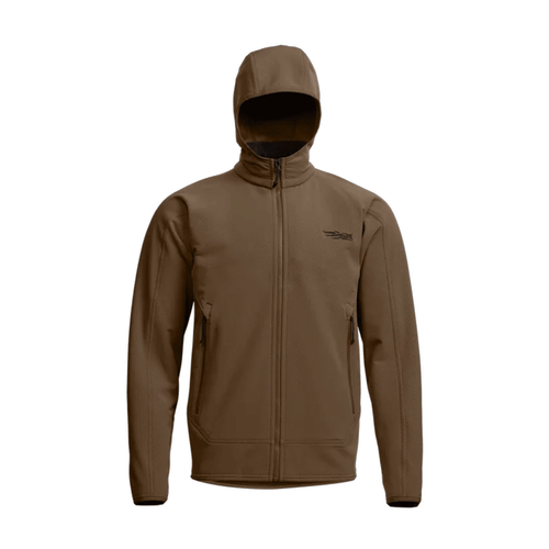 Alpha Fleece Cattail Brown Hooded Jacket