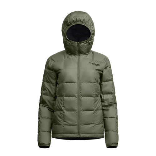 Women's Microdown Olive Green Hooded Jacket